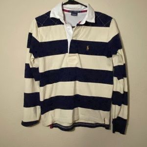 Ralph Lauren Polo Navy and Cream striped shirt